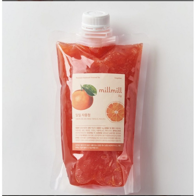 밀밀 과일수제청 프리미엄 건강한 홈카페 영업용, 자몽청, 1kg, 1개, 1개입