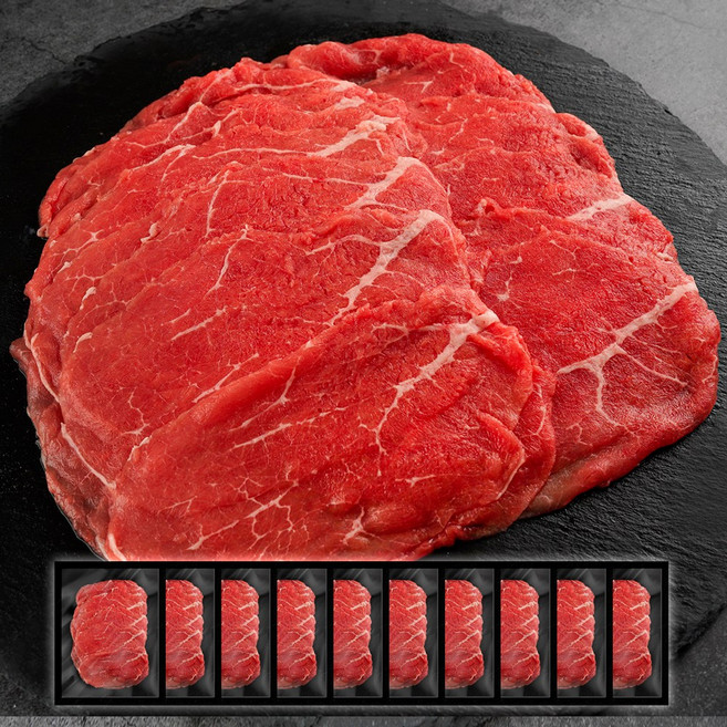 홍두깨살 슬라이스 육전용 샤브샤브용 식단&헬스 소포장 호주산 소고기 (지방제거), 10개, 150g