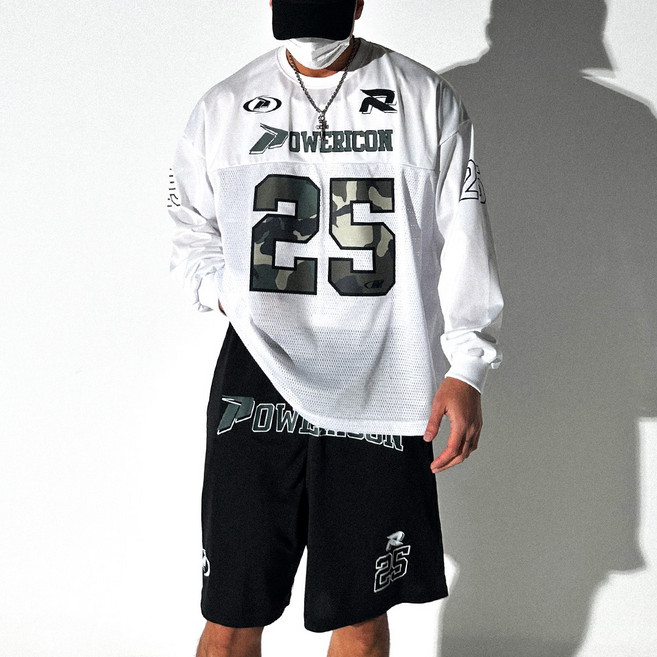 카모 25 럭비 매쉬 져지 블록코어 오버핏 럭비티 남녀공용 짐웨어 도프룸