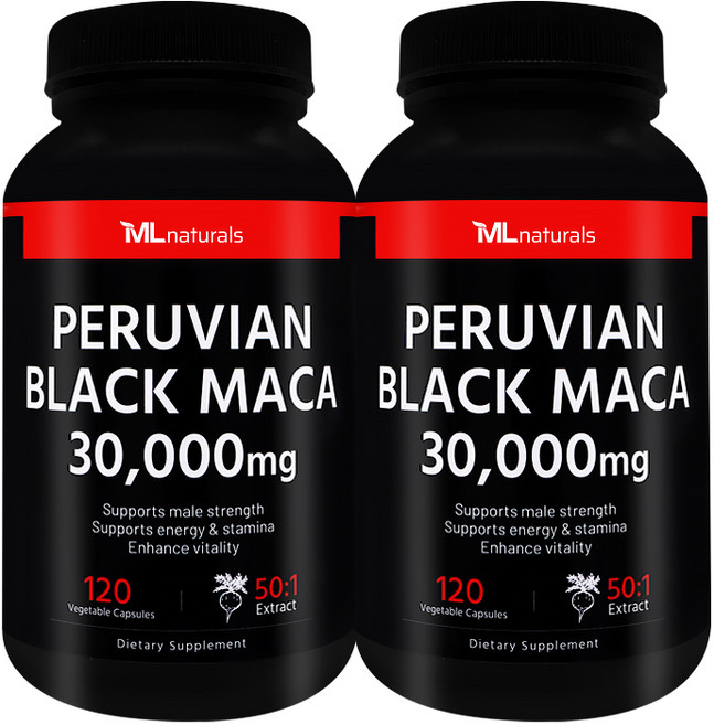[미국빠른직구] 마이라이프 내추럴스 페루비안 블랙 마카 30 000 mg 120정 2병, 2개