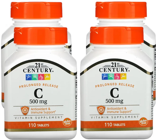 21세기센츄리 비타민 C 지속 방출 500mg 110정, 4팩 - 쿠팡