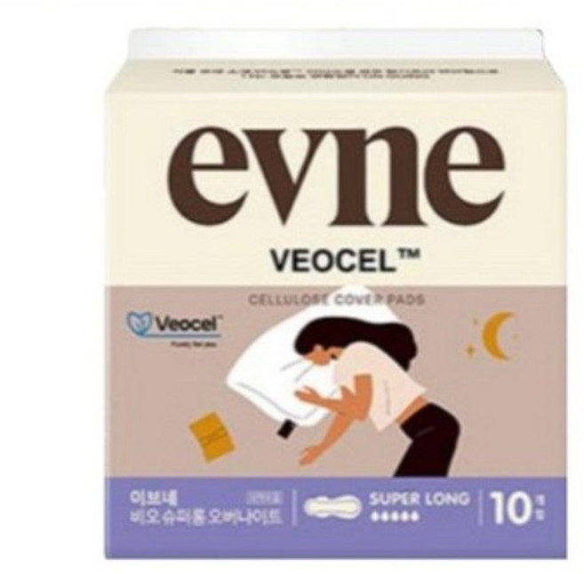 이브네 비오셀 생리대 날개형, 오버나이트, 10개입, 1개