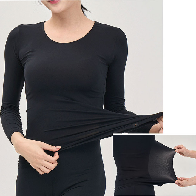 제임스딘& 복 터진날 프리미엄 여성용 얇고 보온성 좋은 에어핏 내의 상의