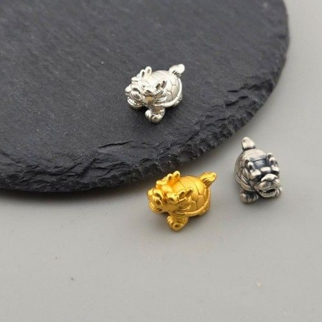 비즈톡 [SVP-08-10]순은펜던트 실버999 부귀와 성공의 장수 용귀 미니 용거북 14mm