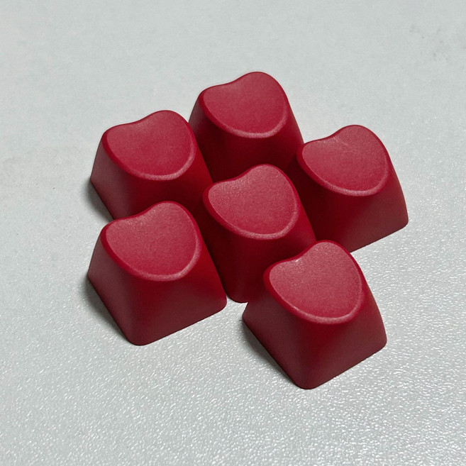 앤유 파스텔 하트 키보드 키캡 4P, 레드 4P