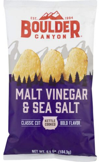 볼더 캐년 칩스 맥아 식초 & 바다 소금 6.5 온스 Boulder Canyon Chips Malt Vinegar & Sea Salt 6.5 oz, 맥아 식초 & 바다 소금, 해바라기 오일, 6.5 온스(1팩), 1개