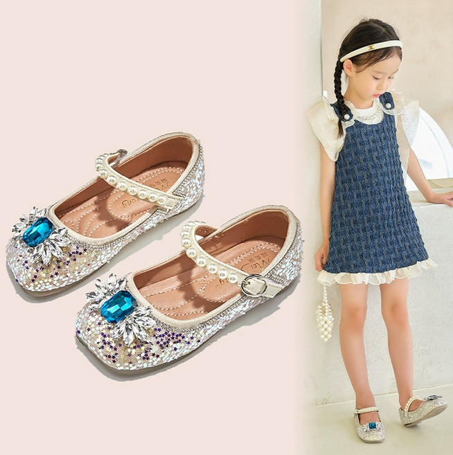 (당일출고) 엘사 구두 프린세스 크리스탈 반짝이 여아 공주 신발