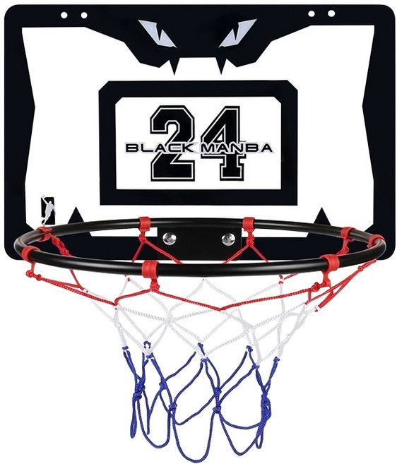 BLACK MANBA 兒童室內壁掛迷你籃球框 兒童運動玩具, 黑色, 1個