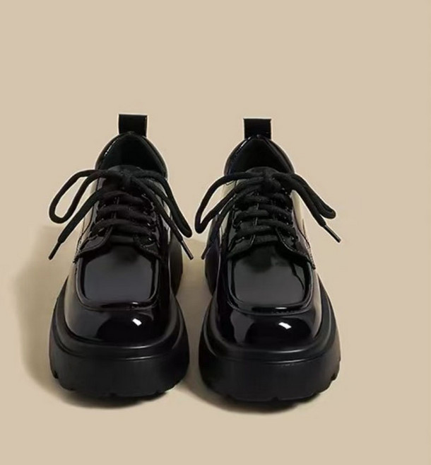 FANSYLI 여성 통굽 로퍼 봄가을 빈티지 스트랩 단화 캐쥬얼 키높이 키높이 구두 W2602F04