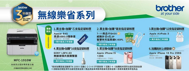 Brother HL-1210W 黑白無線雷射印表機 支援TN-1000碳粉