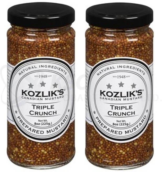 코즐릭스 트리플 크런치 머스타드 250ml 캐나다 홀그레인 머스타드 Kozlik's Triple Crunch Mustard, 2개 - 쿠팡