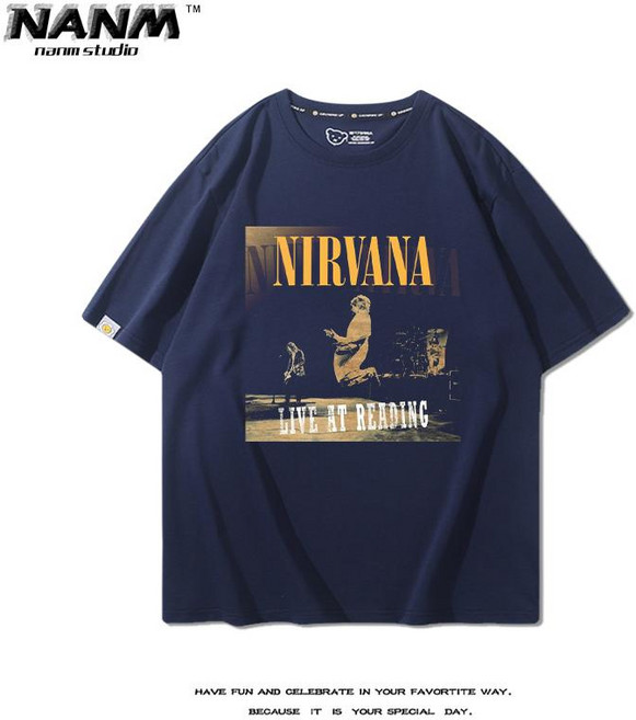 너바나티셔츠 락밴드 빈티지 남여공동 헤비메탈 락 nirvana 락티 Nirvana