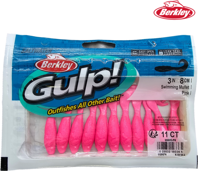 버클리 걸프 스위밍 뮬렛 3 루어 베이트 웜 낚시 미끼 11pcs, 1개, 33g, PK(핑크), 3인치