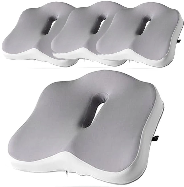 [나눔홈쇼핑 인기상품] BNS 무중력 구름방석 메모리폼 자세보정 산모 꼬리뼈 도넛 방석, 화이트그레이 4개 - 쿠팡