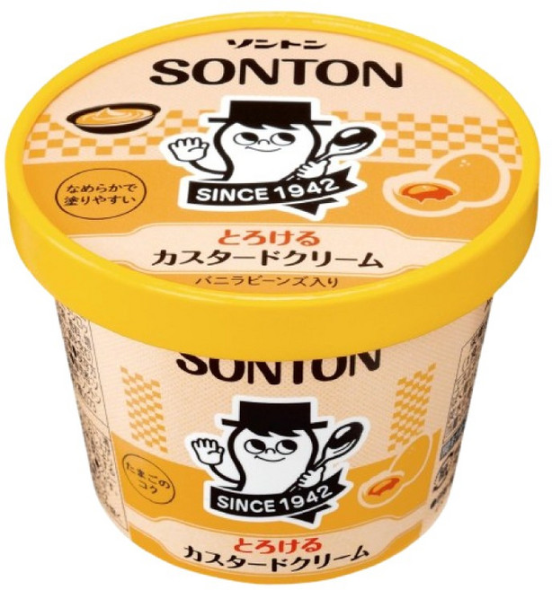 송톤 패밀리 컵 녹는 커스터드 크림 130g 스프레드 일본, 1개