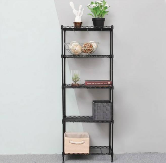 팬물산 미니 메탈랙 스탠드선반, BLACK, 5단