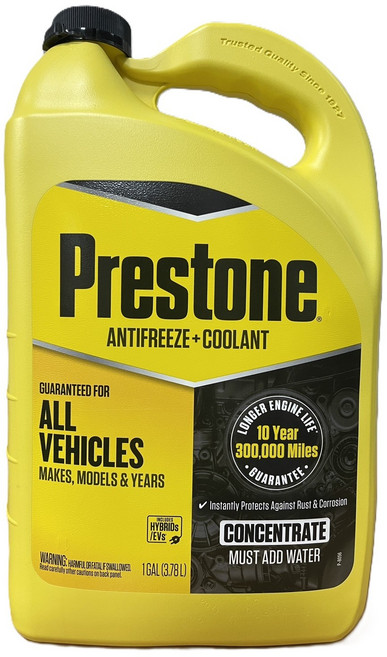 油工廠 PRESTONE AF2000 100%濃縮全合成長效防凍冷卻液 3.78L 水箱精+冷卻液 適用全車系 延長引擎壽命 10年 / 30萬英里保證, 1個, 柴油/汽油