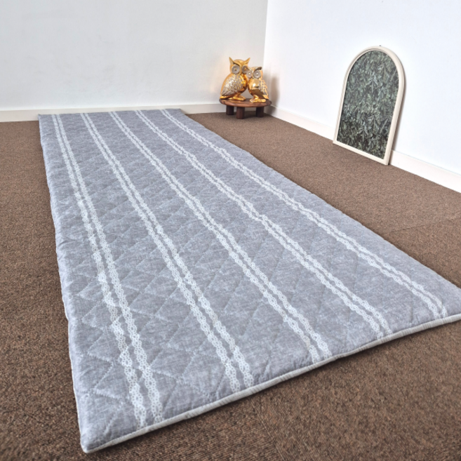 한일좋은자리 토퍼 매트리스 사계절 접이식 매트, 라인그레이(솜포함)