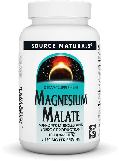 Source Naturals 마그네슘 말레이트 근육 및 에너지 생성 지원 3750 MG - 200 캡슐, 200정, 1개