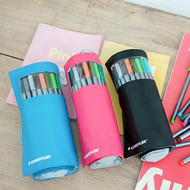 스테들러 트리플러스 화인라이너 파우치 20색 세트 0.3mm, 블랙 334PC20, 1개