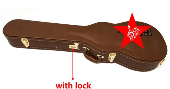 LP ES SG 스타일 일렉트릭 기타용 목재 하드 쉘 기타 케이스 보호용 운반 상자, [01] with LOGO