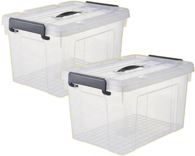 [1+1] 꿀템요정 리빙박스, 1개, CB (투명몸통 + 투명뚜껑)