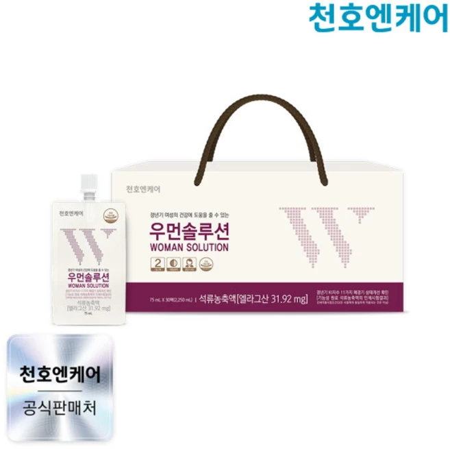 [천호엔케어] 갱년기 여성 건강기능식품 우먼솔루션 75ml 30팩, 2.25L - 쿠팡