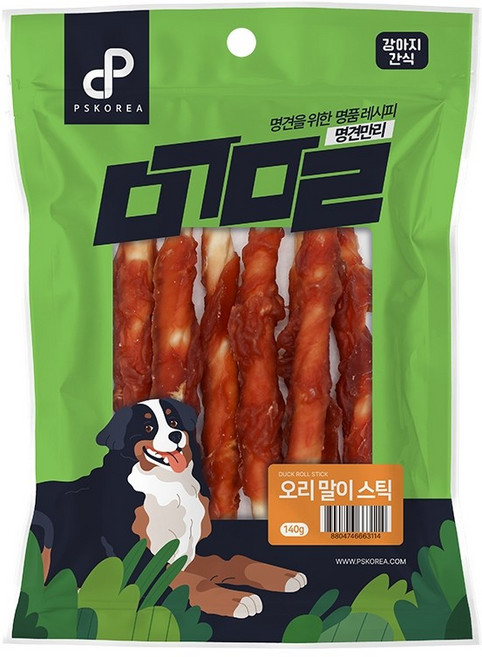 명견만리 강아지 오리말이 스틱껌, 1개, 140g, 오리