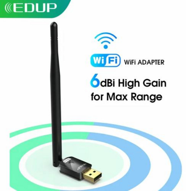EDUP 장거리 무선 네트워크 수신기 카드 미니 USB 와이파이 어댑터 고이득 6Dbi 안테나 802.11n MT7601 칩셋 150Mbps, 1) EP-MS8551 150M, 1개