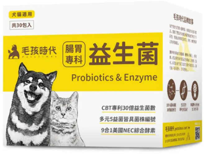 毛孩時代 腸胃專科益生菌 Probiotics & Enzyme, 2g, 30個, 綜合營養補充品