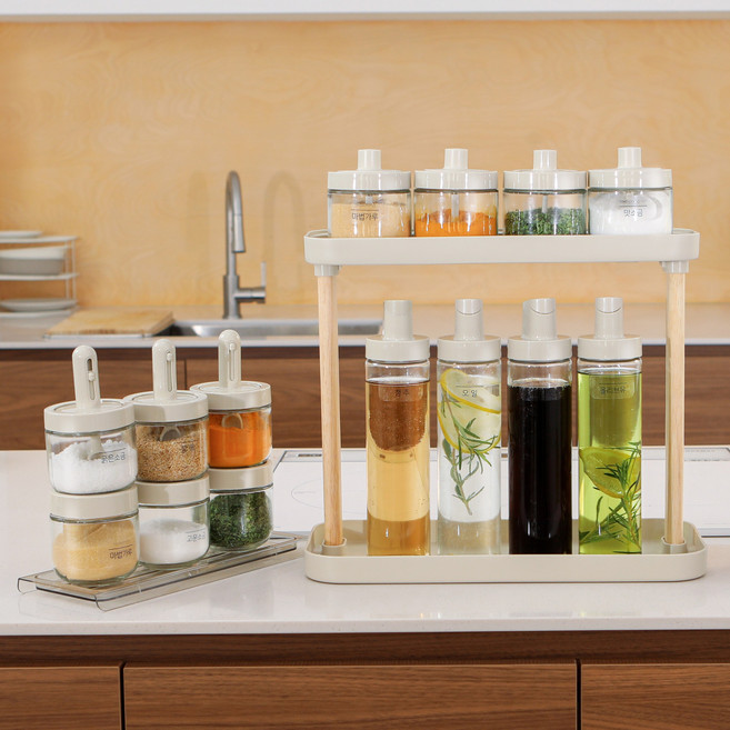 로망키친 아이보리 유리 양념병오일병, 11_양념병 정리 트레이 30cm(CRP0052), 1개