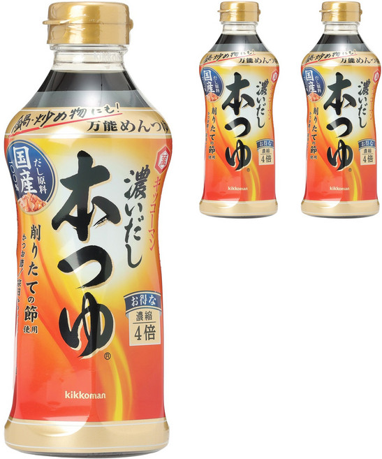 기꼬만 진한 다시 혼쯔유, 3개, 500ml