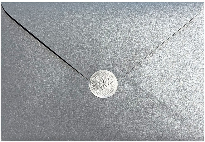 페이퍼포레스트 초대장 청첩장 웨딩카드 초청장 기업행사 펄 봉투 고급, 02 럭셔리실버C(봉투2매+스티커2매)