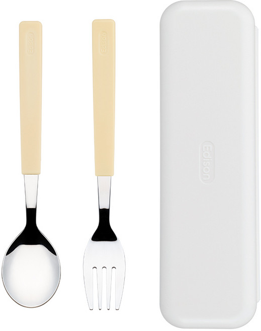 에디슨 2단계 스텐 스푼 포크 케이스 세트 1+1, 1세트, 스푼,포크,케이스, ES2537 1+1