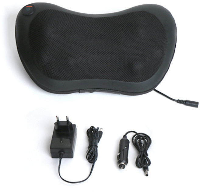 카테크 차량용 가정용 4볼 목 마사지 쿠션, 블랙