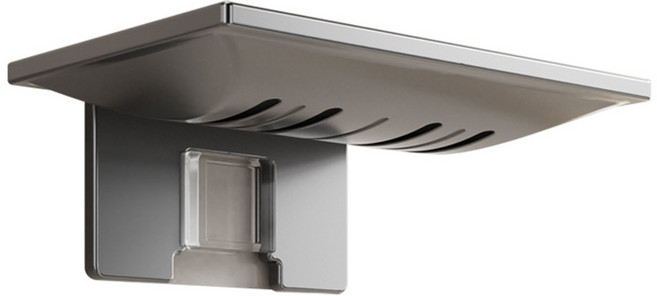 리빙맘 무타공 벽부착 물빠짐 비누받침대 자국없는 분리세척 욕실용, 티타늄 그레이, 1개