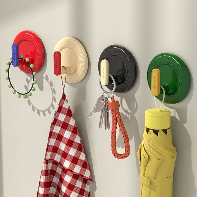 헤이드로우 신호등 벽걸이 후크 가방 걸이, 후크형 4색 혼합, 1세트