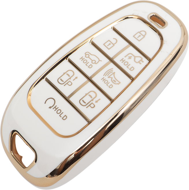 현대 호환 스마트 차 키케이스 키홀더 TPU 키커버 리모컨, 화이트골드, TA56-8버튼