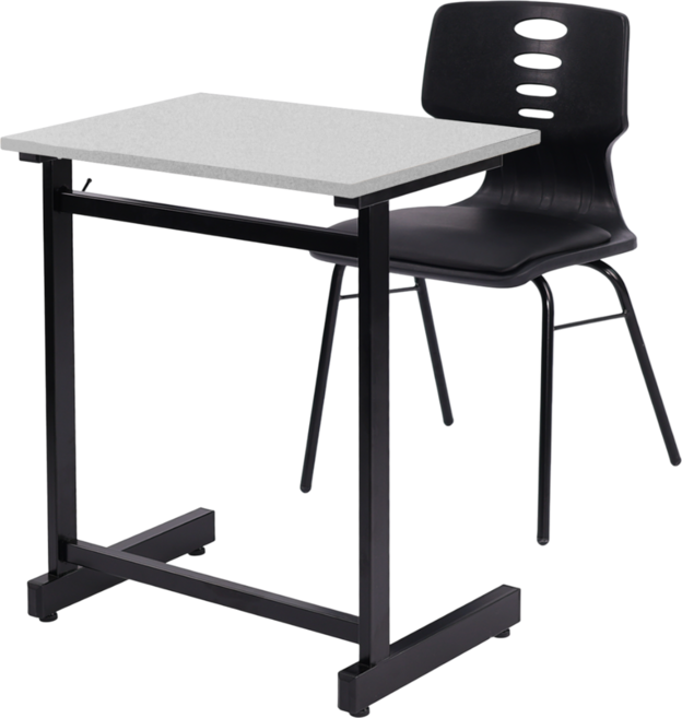 스튜디오칼츠 학원용 책상 의자 세트 102 DESK + 102 Chair SET, 라이트그레이, 딥그린