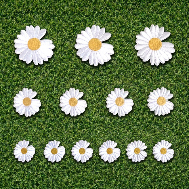 리빙키 데이지꽃 와펜 패치 열접착 세트 13종 C-04