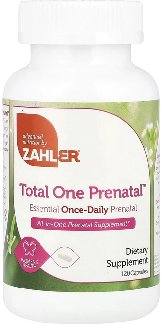 Zahler Total One Prenatal™ 하루 1회 복용하는 임산부용 필수 영양소 캡슐 120정, Zahler Total One Prenatal™ ..., 1개 - 쿠팡