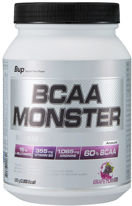BUP BCAA몬스터 포도맛 헬스보충제 아미노산 BCAA, 500g, 1개