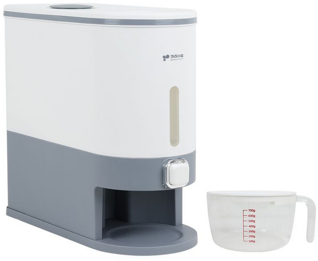 키친아트 쌀통 원터치 보관, 1개, 화이트