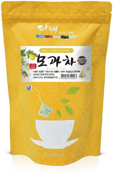 [본사직영] 다예 100% 국산 맛있는 모과차 20티백 생분해 삼각티백, 2g, 20개입, 1개