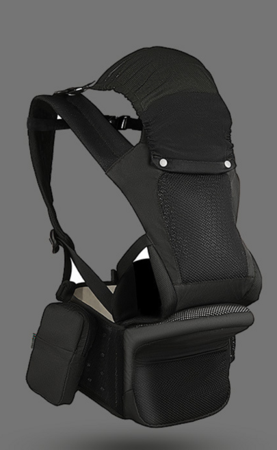 KANGAROO 프리미엄 캐리어 아기띠 힙시트 올인월 3 in 1, 블랙