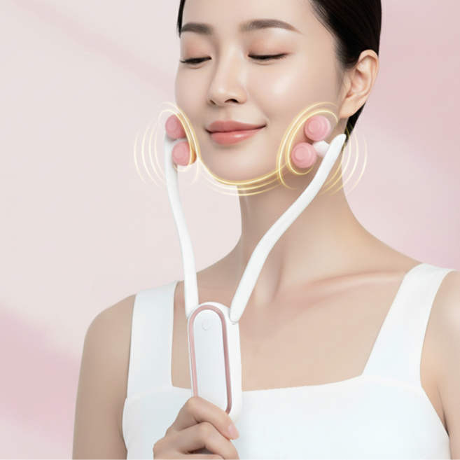 홀리크 브이핏 얼굴 마사지 페이스 롤러, 1개, 힐링 핑크