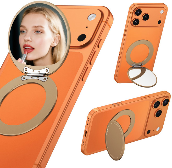 YOOVEI 맥세이프 그립톡 거울 스마트톡 맥세이프 핸드폰 거치대 자석 메탈 링 홀더 스탠드, 1개, 골든
