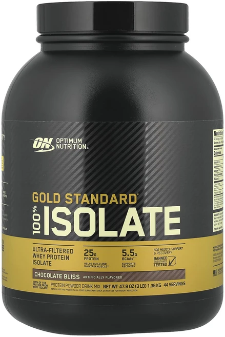 효과가좋습니다 Optimum Nutrition Gold Standard 100% Isolate 초콜릿 블리스 1.36kg(3lbs) 고급영양제, 1.36kg, 1개 - 쿠팡