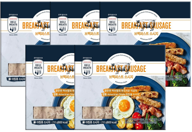 존쿡델리미트 브렉퍼스트 소시지 210g x 5개