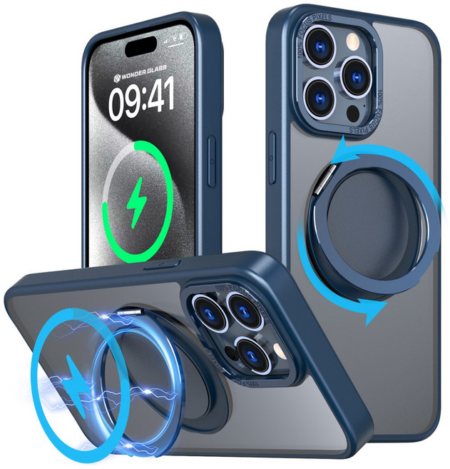 원더글라스 2배자력 에어 아머 회전 맥세이프 링 스탠드 케이스